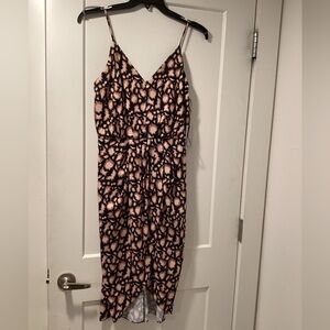 Nwt Chelsea 28 Sleeveless Animal Print Faux Wrap Dress Size small
